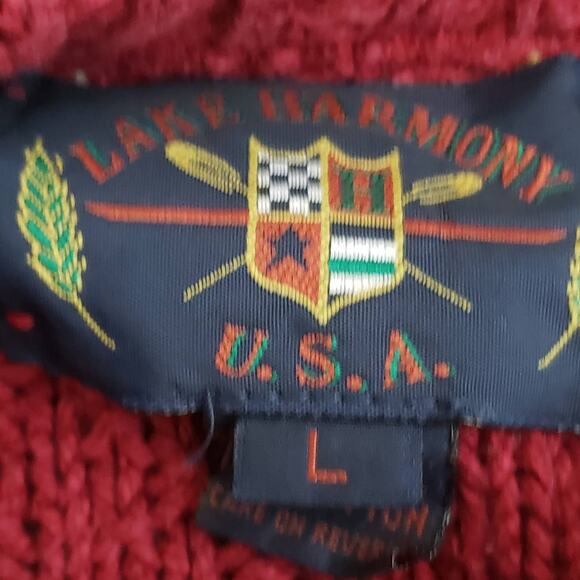 Men's Red Lake Harmony Knit Crew Neck Sweater Medium - Picture 5 of 6